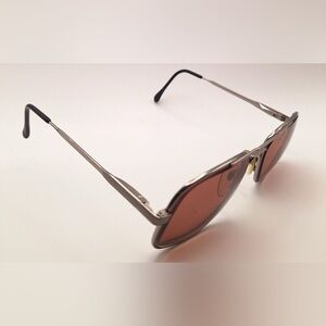 Vintage Luxottica Carlos Gunmetal Oval Sunglasses Frames Only